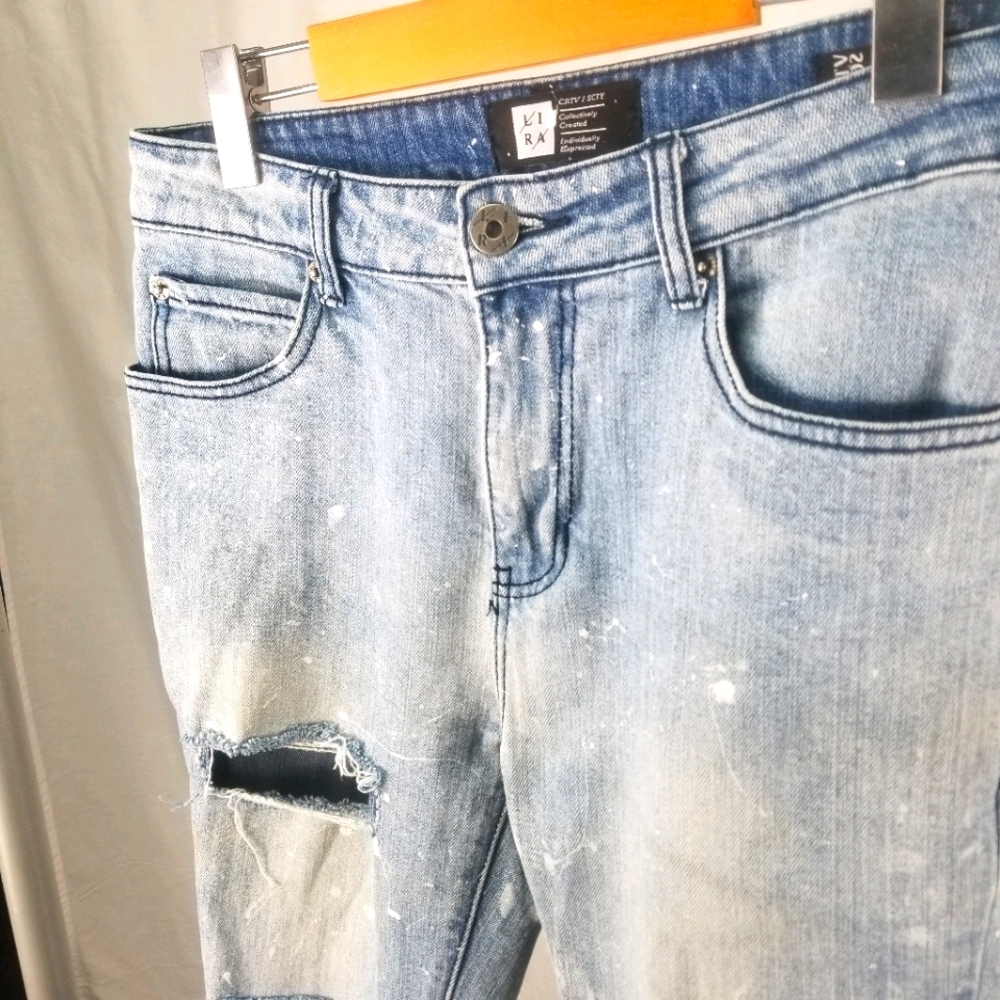 Distressed and Painted Lira CRTV/SCTY Skinny Jeans
